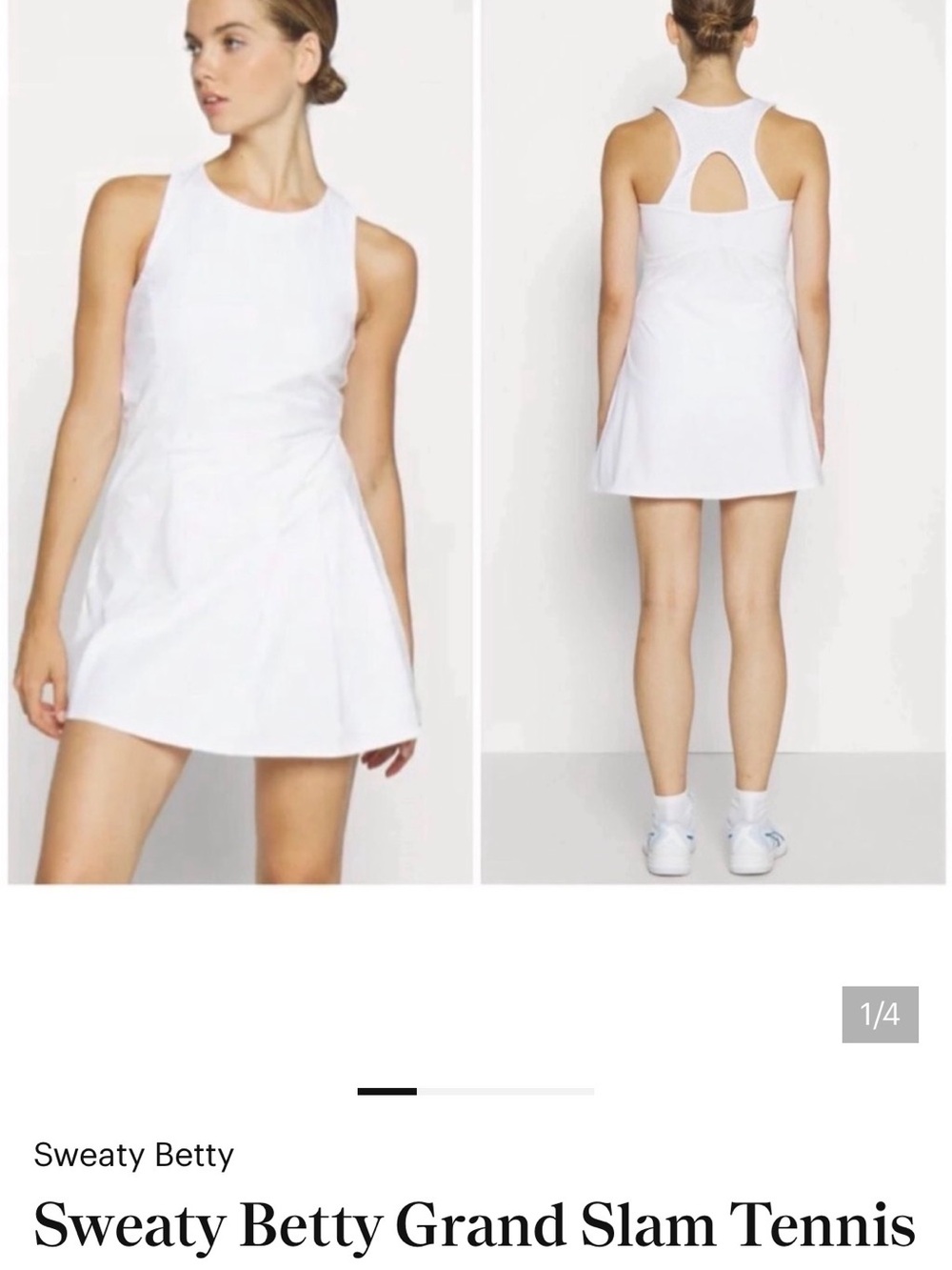 Sweaty Betty White Racerback Tennis Dress NWT Size L